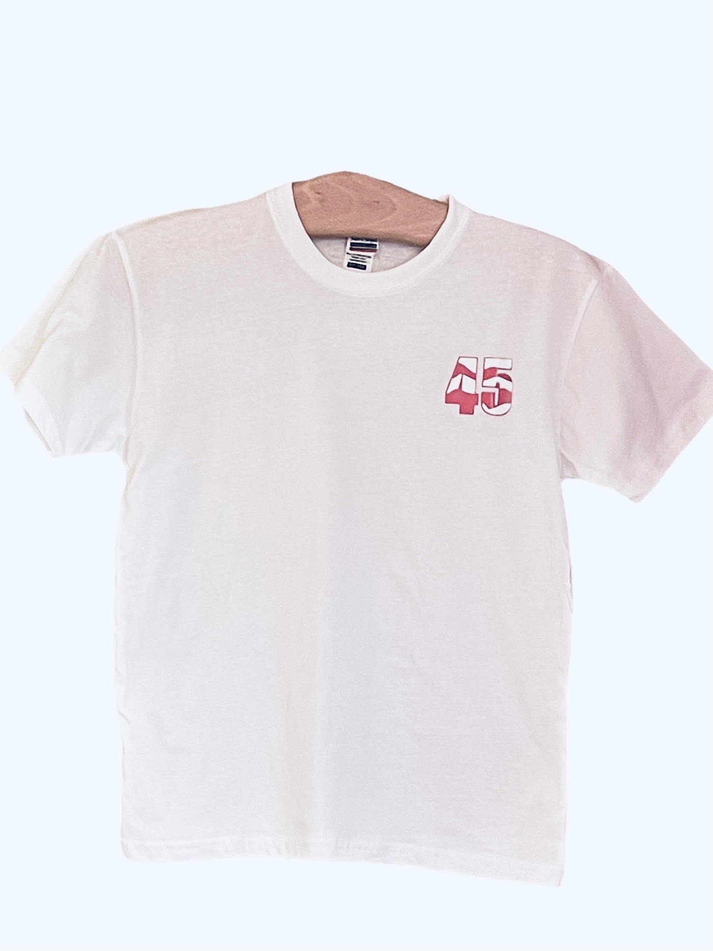 NUMBER LOGO red and white logo T-Shirt - Unisex