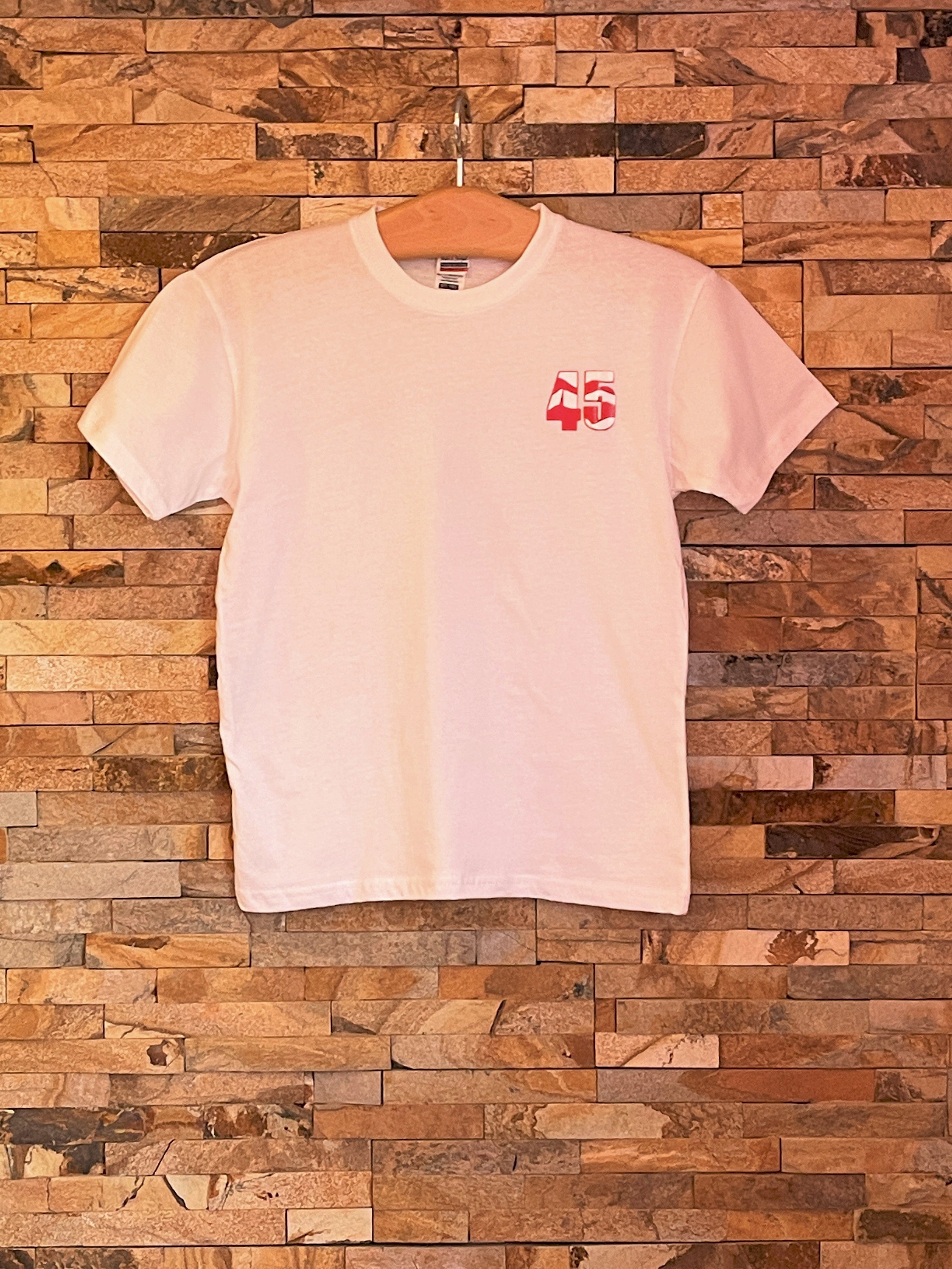 NUMBER LOGO red and white logo T-Shirt - Unisex