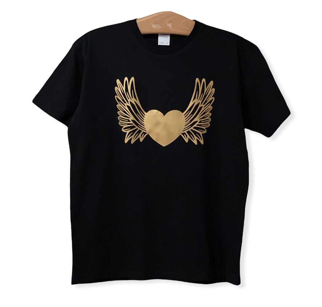 ANGEL WINGS Gold Vinyl T-Shirt - Women