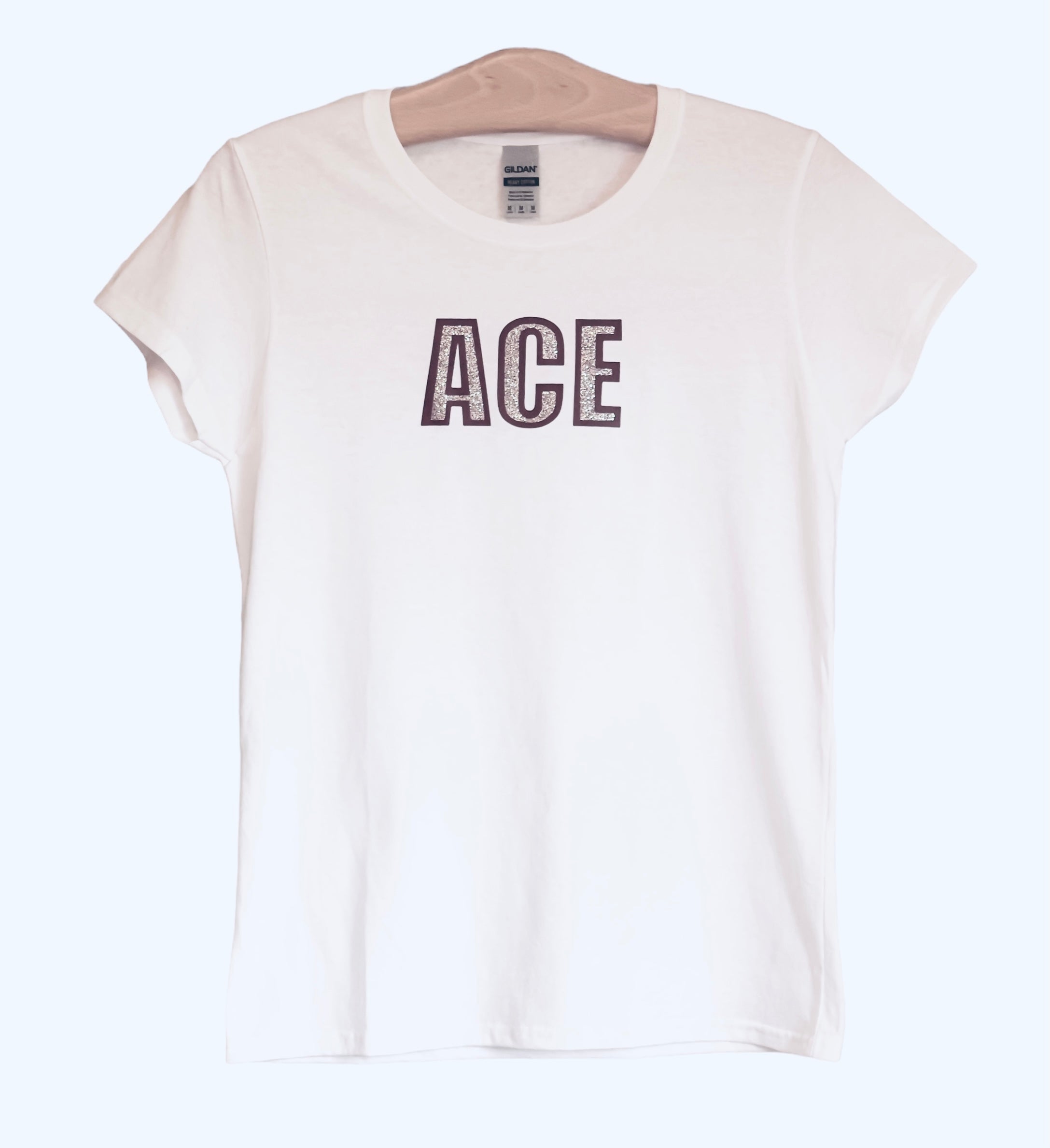 ACE T-Shirt with silver and maroon logo - Boys