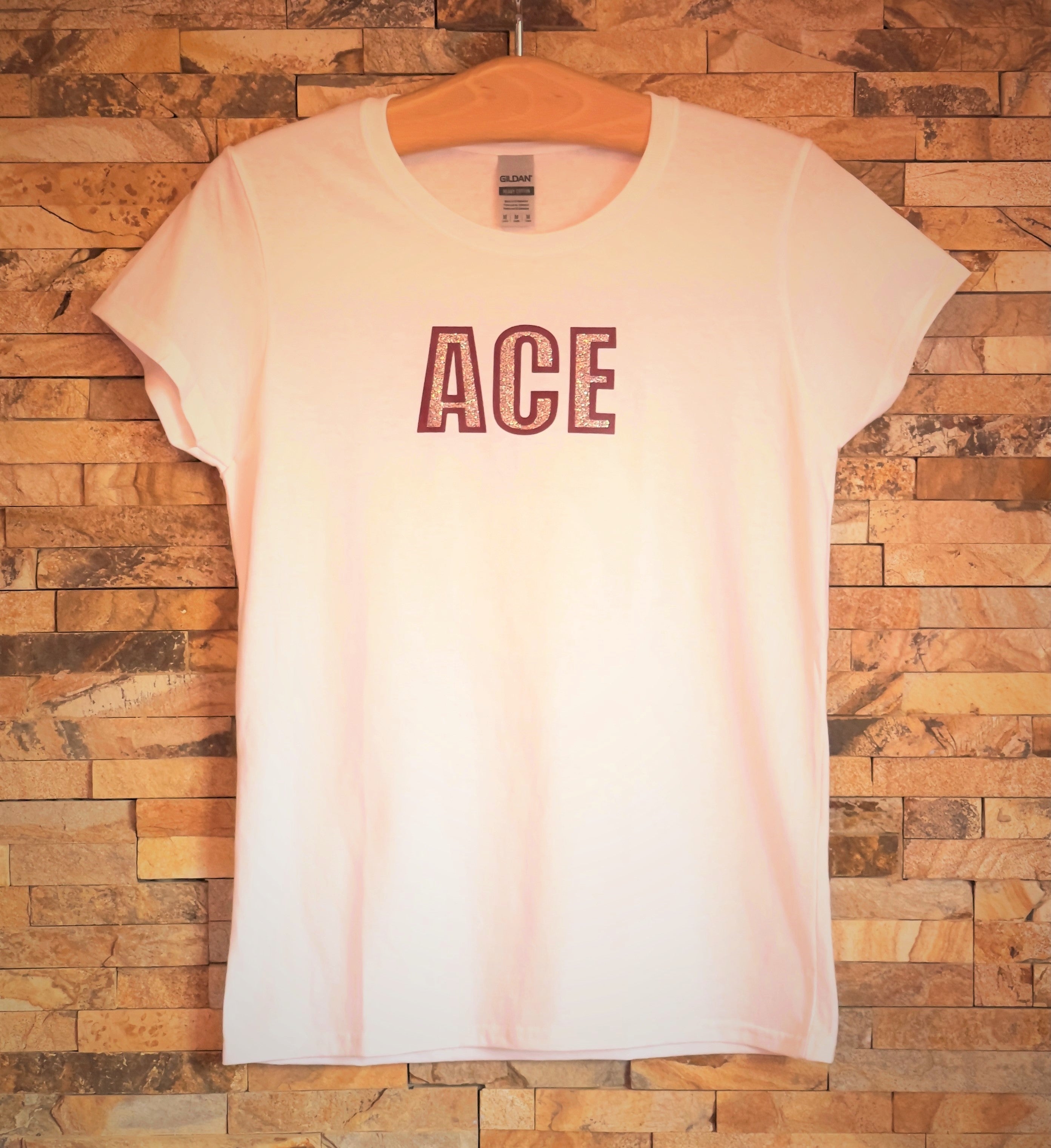 ACE T-Shirt with silver and maroon logo - Boys