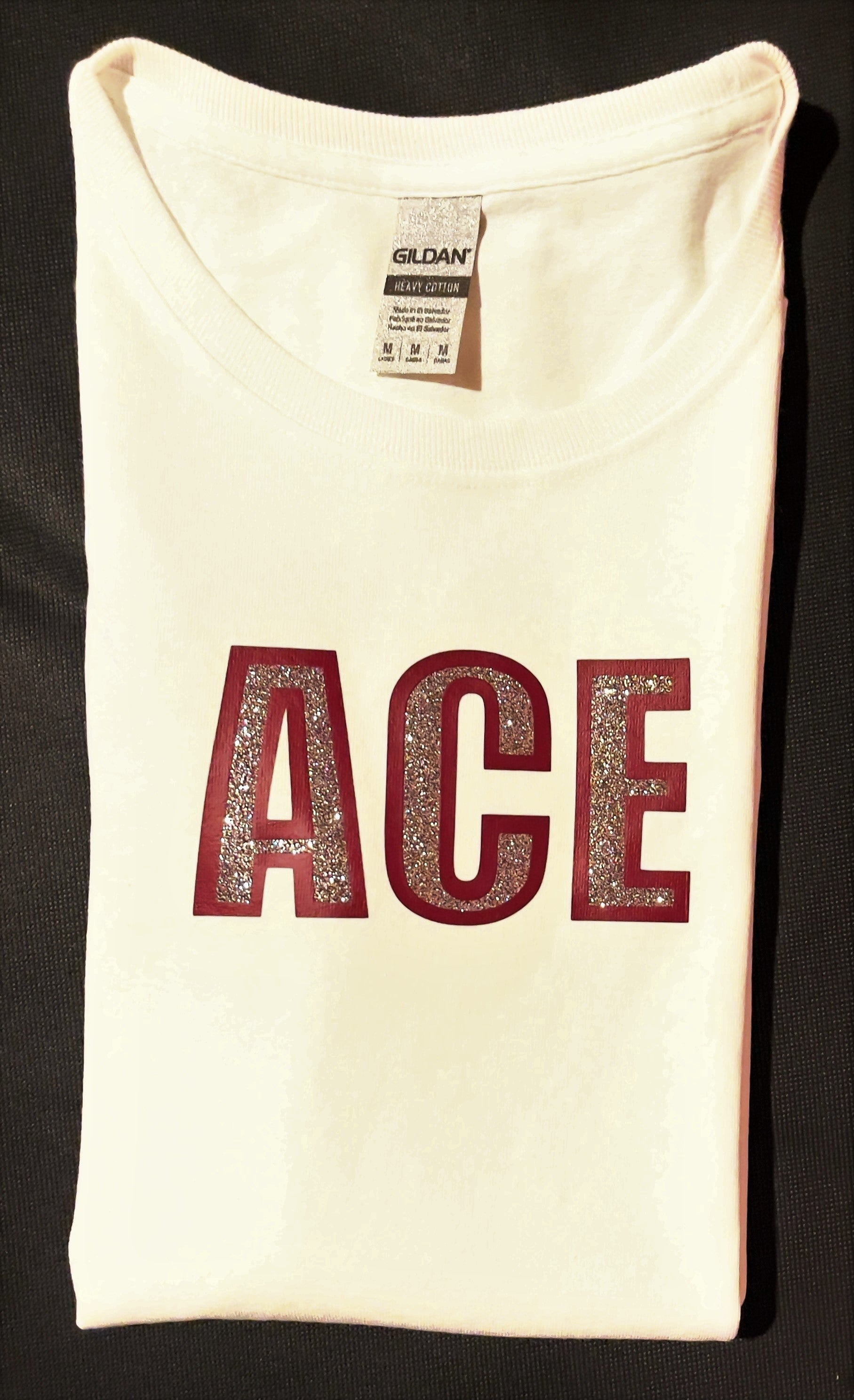 ACE T-Shirt with silver and maroon logo - Boys