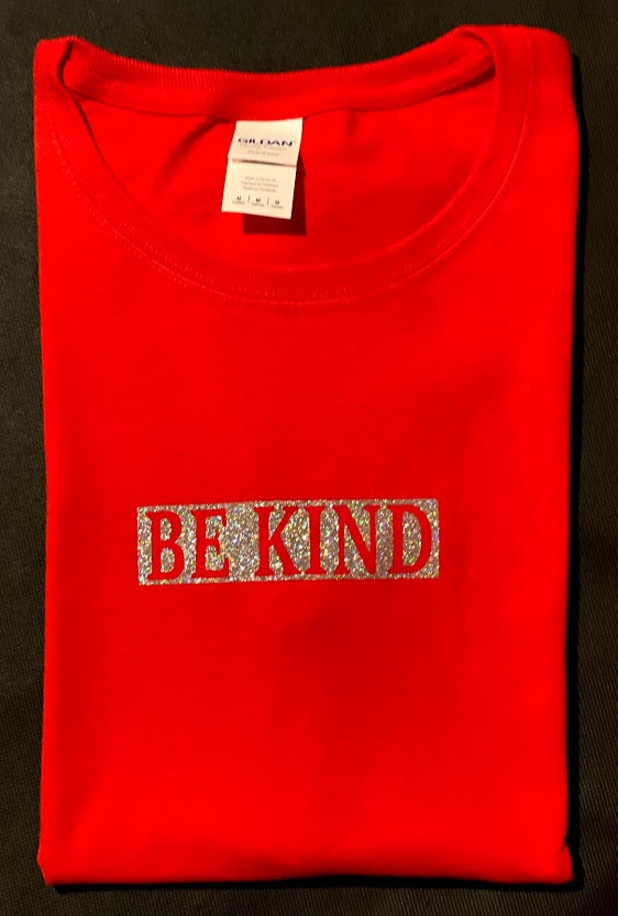 BE KIND Silver glitter logo T-Shirt - Women