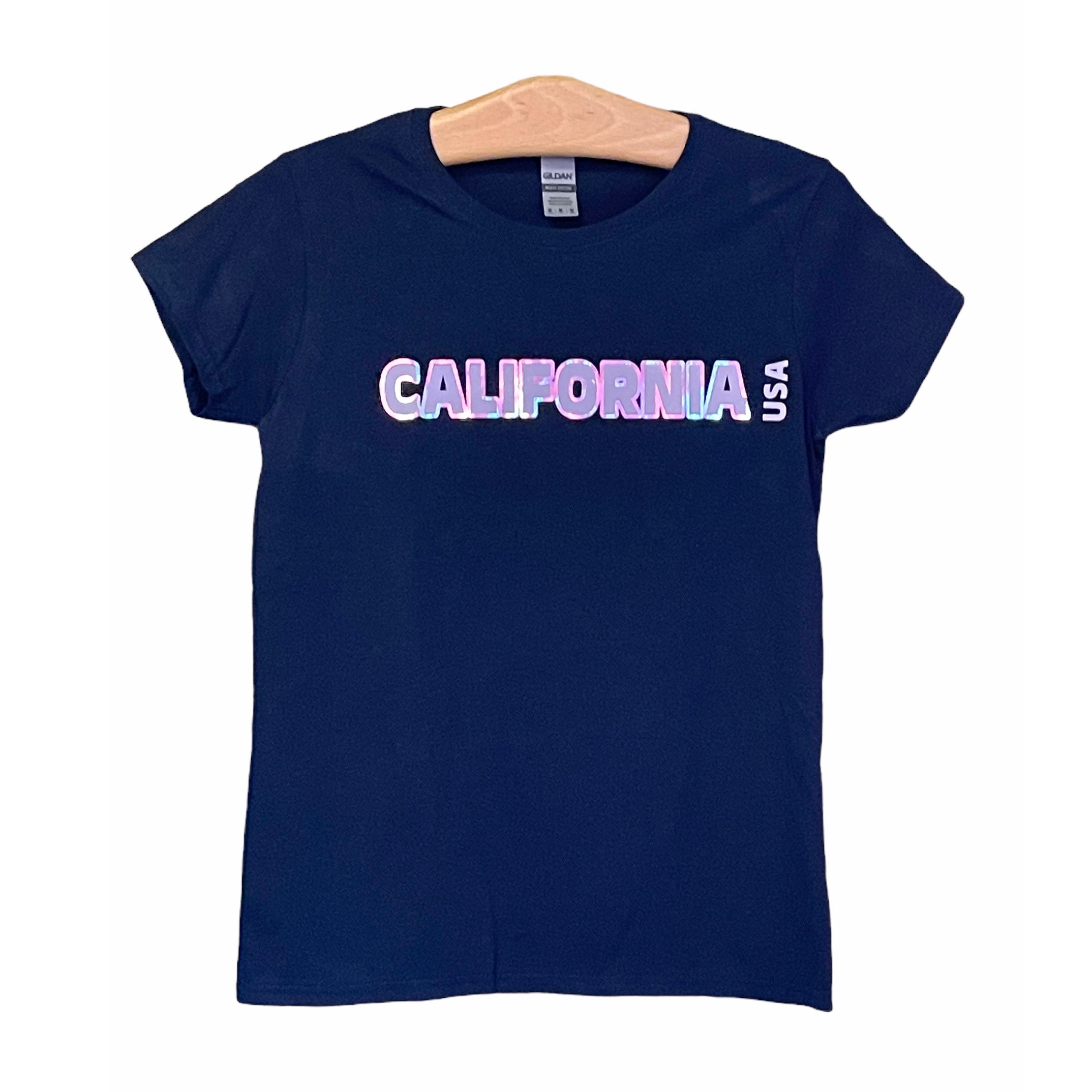 CALIFORNIA USA silver and lilac logo T-Shirt - Women