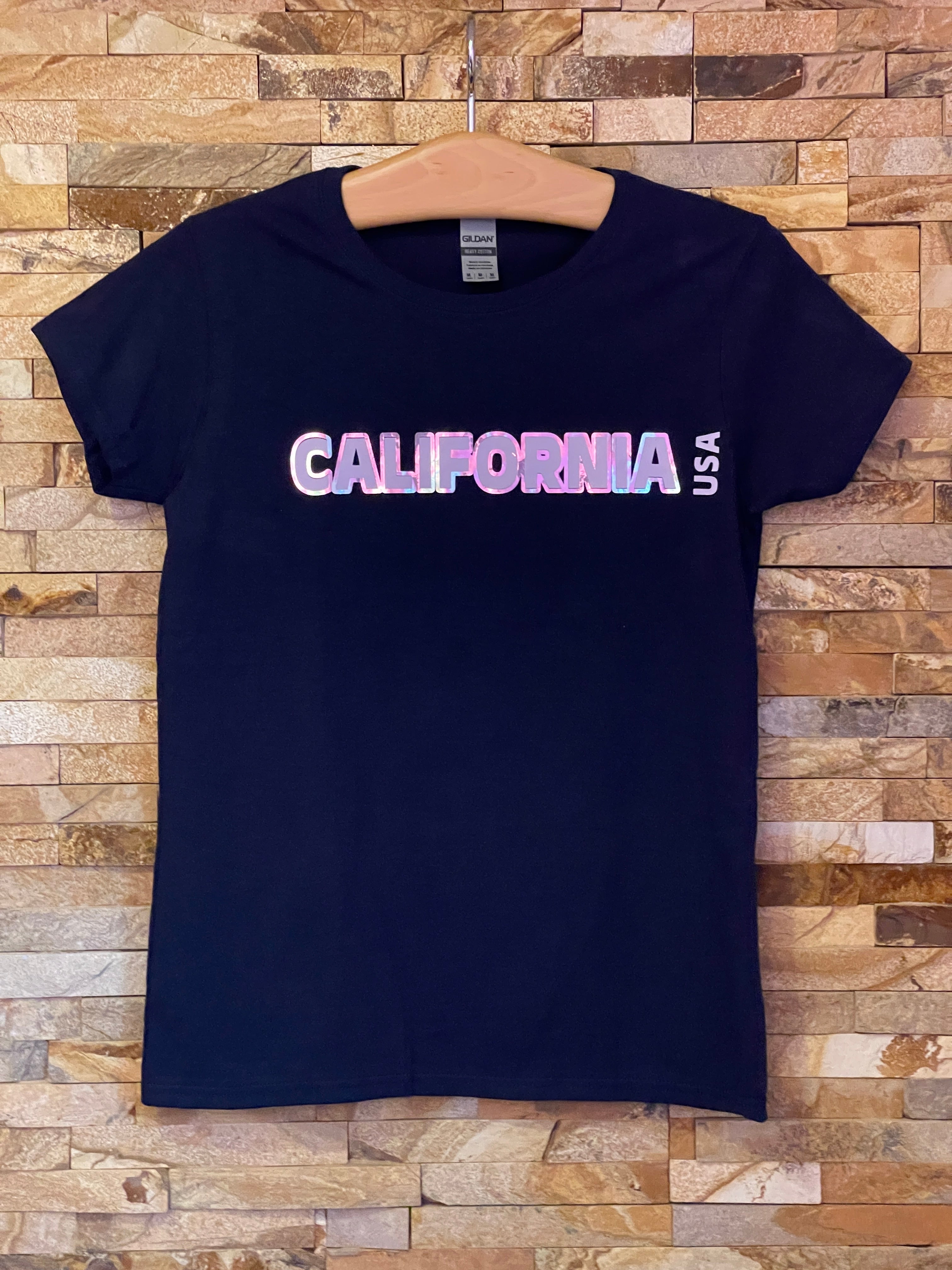 CALIFORNIA USA silver and lilac logo T-Shirt - Girls