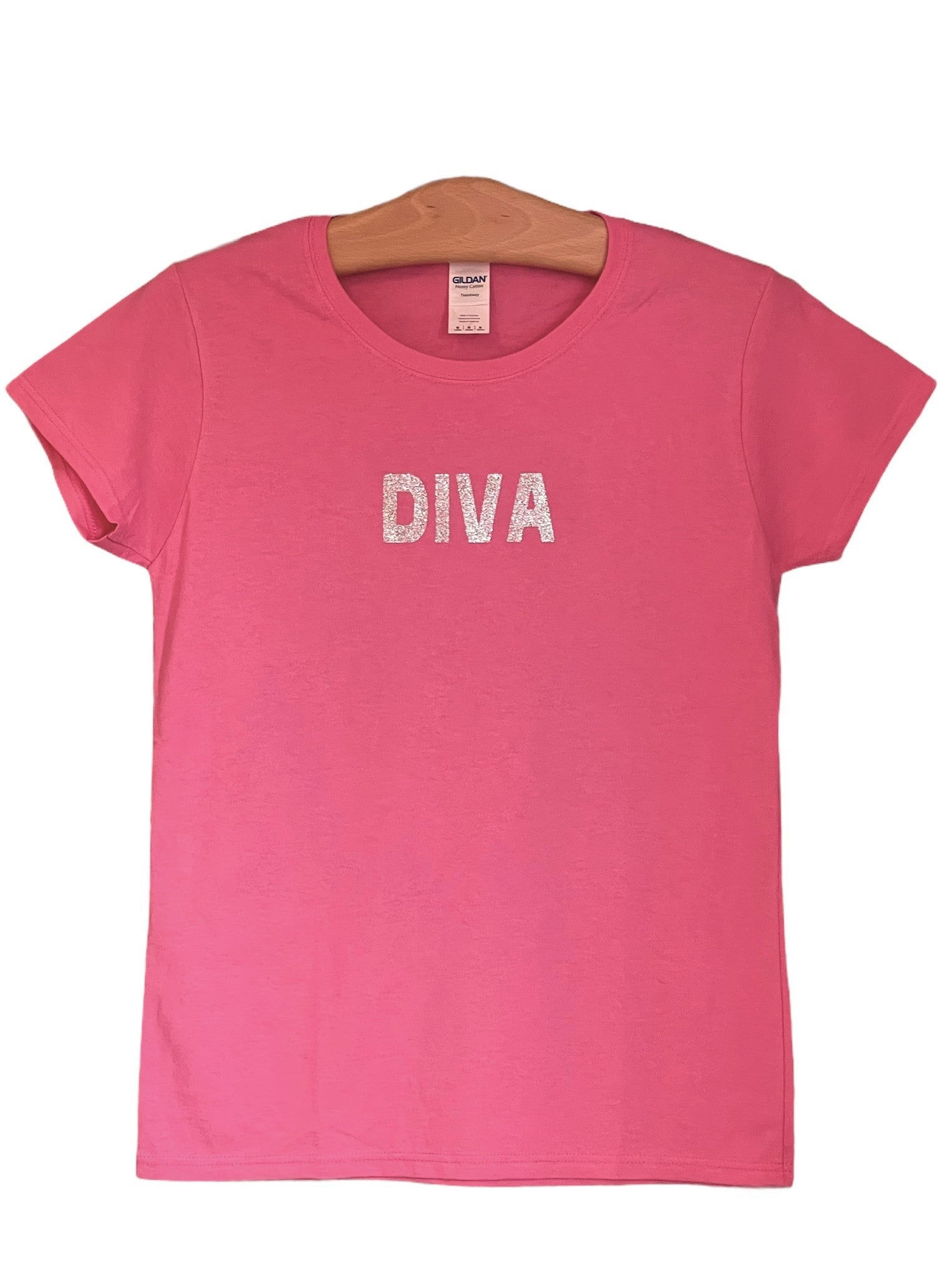 DIVA Silver Glitter Vinyl Logo T-Shirt - Women