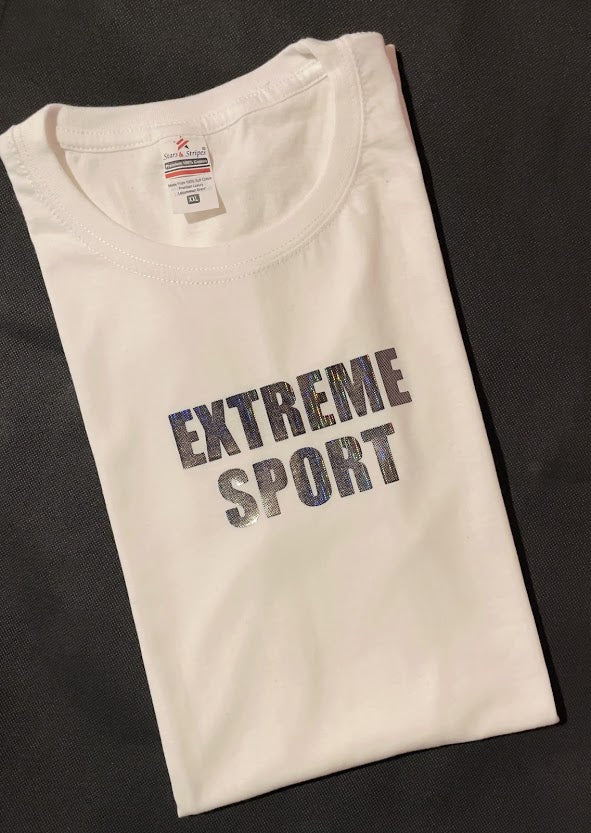 EXTREME SPORT Metallic Silver Logo T-Shirt - Boys