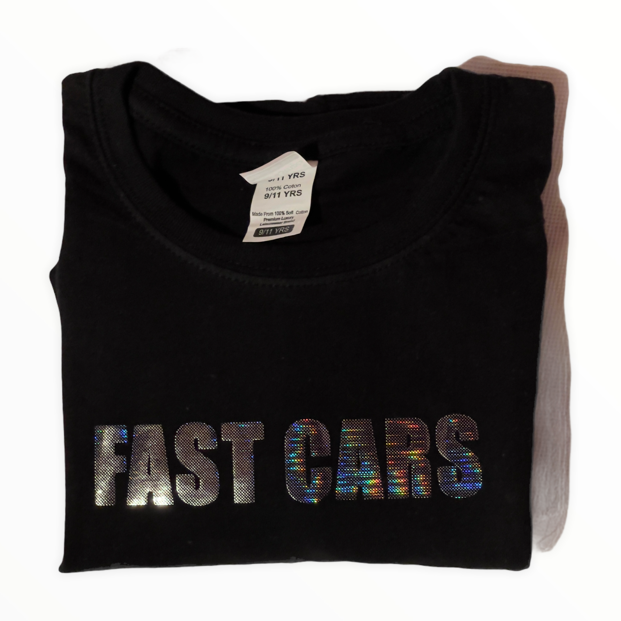 FAST CARS Metallic Silver Logo T-Shirt - Boys