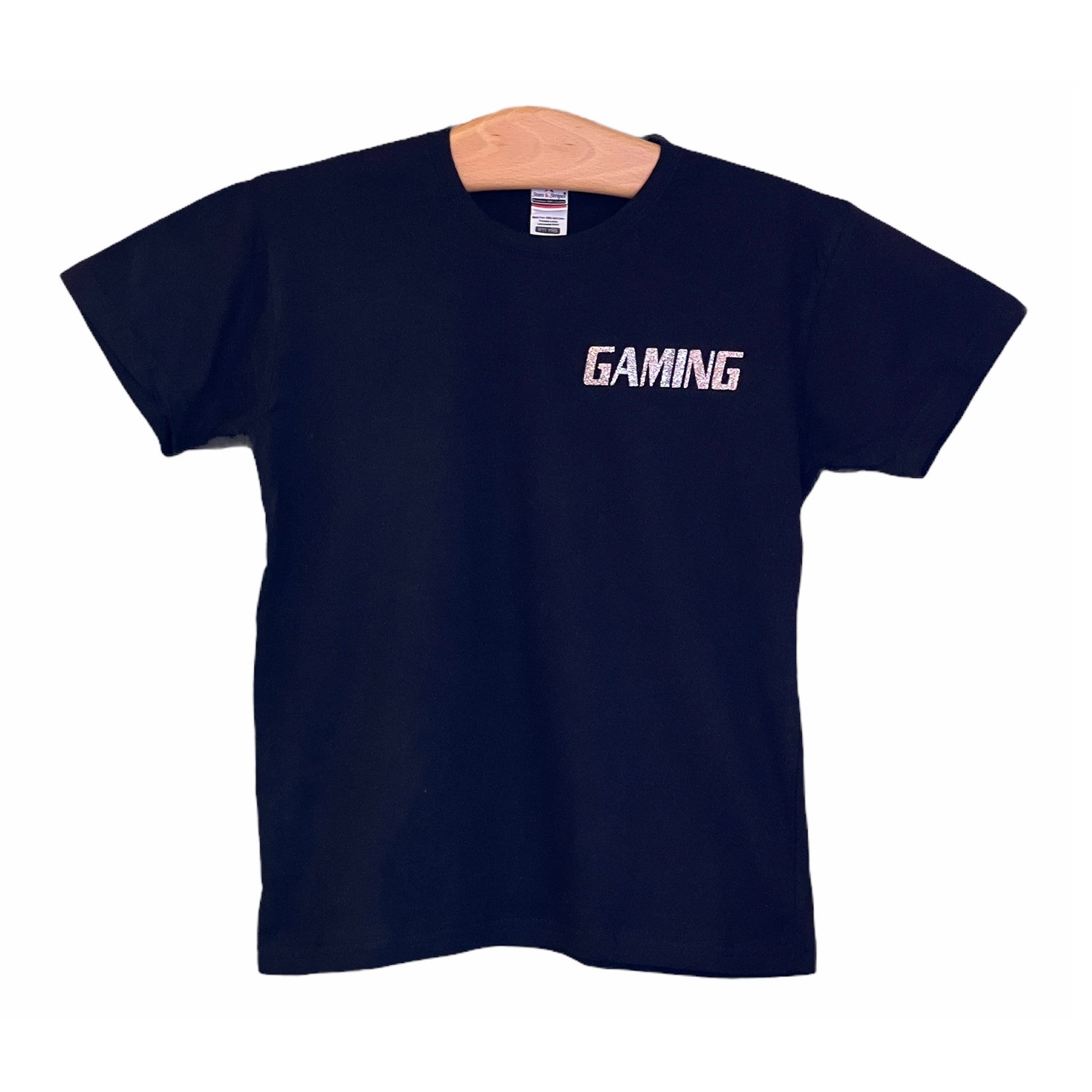 GAMING silver glitter logo T-Shirt - Girls