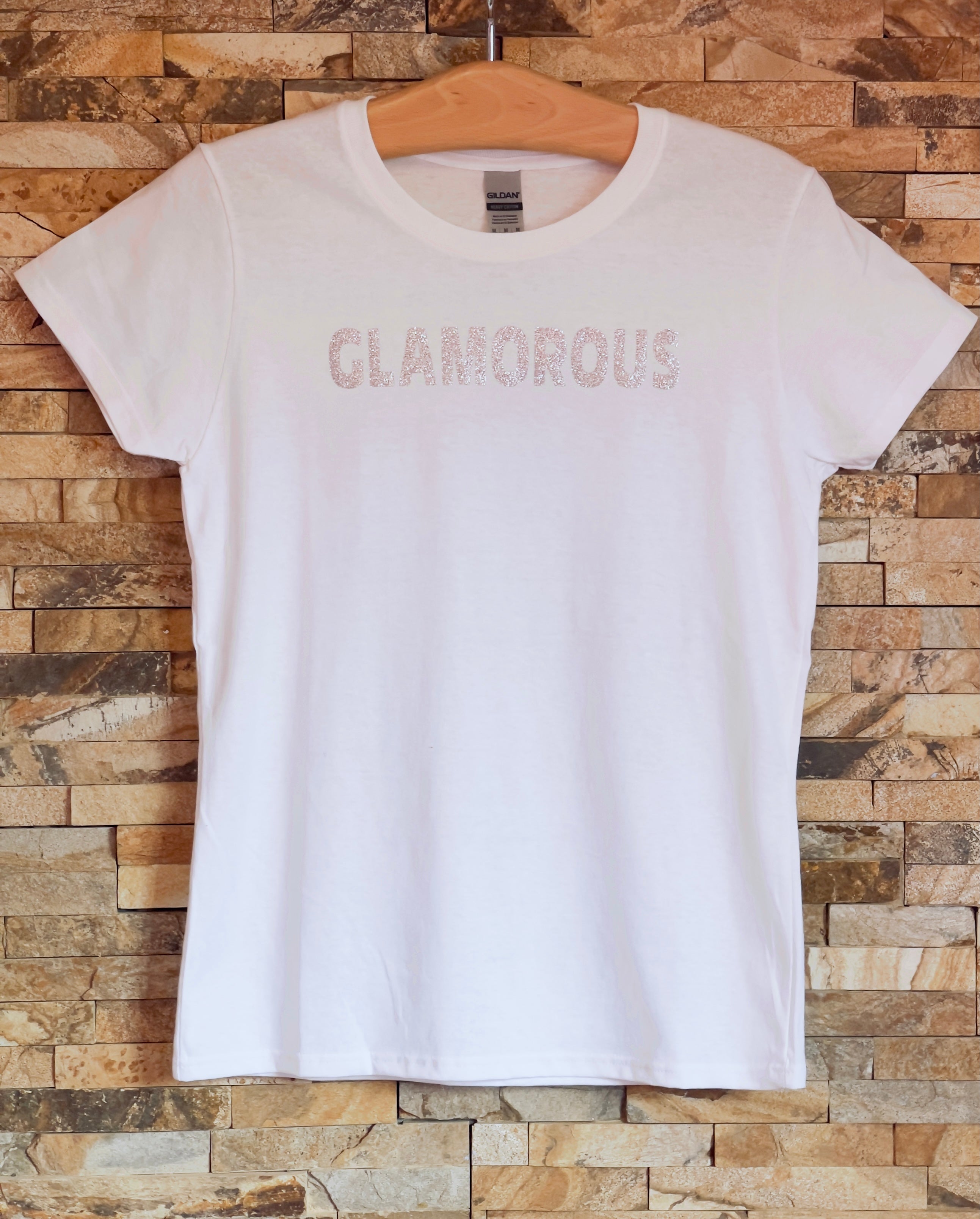 GLAMOUROUS Silver Glitter Logo