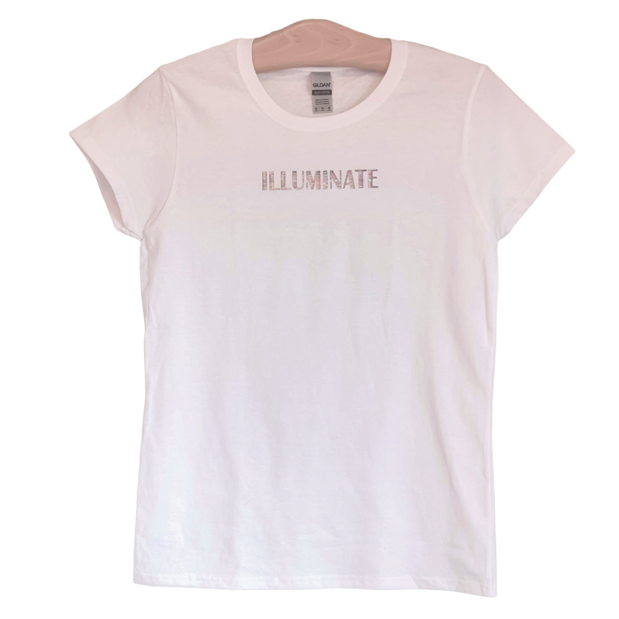 ILLUMINATE Metallic Silver Logo T-Shirt - Girls