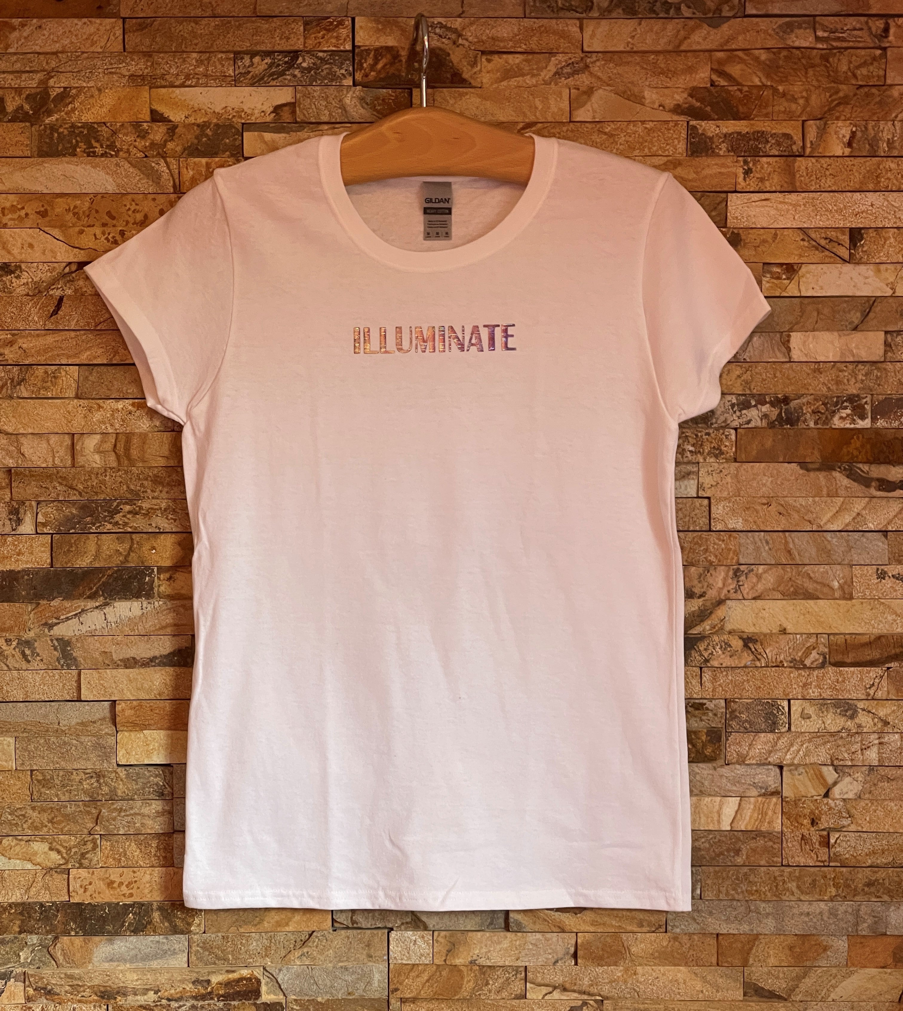 ILLUMINATE Metallic Silver Logo T-Shirt - Women