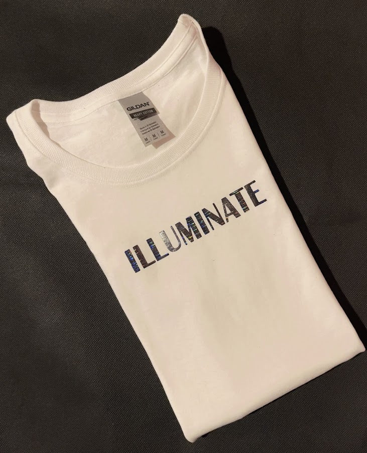 ILLUMINATE Metallic Silver Logo T-Shirt - Women