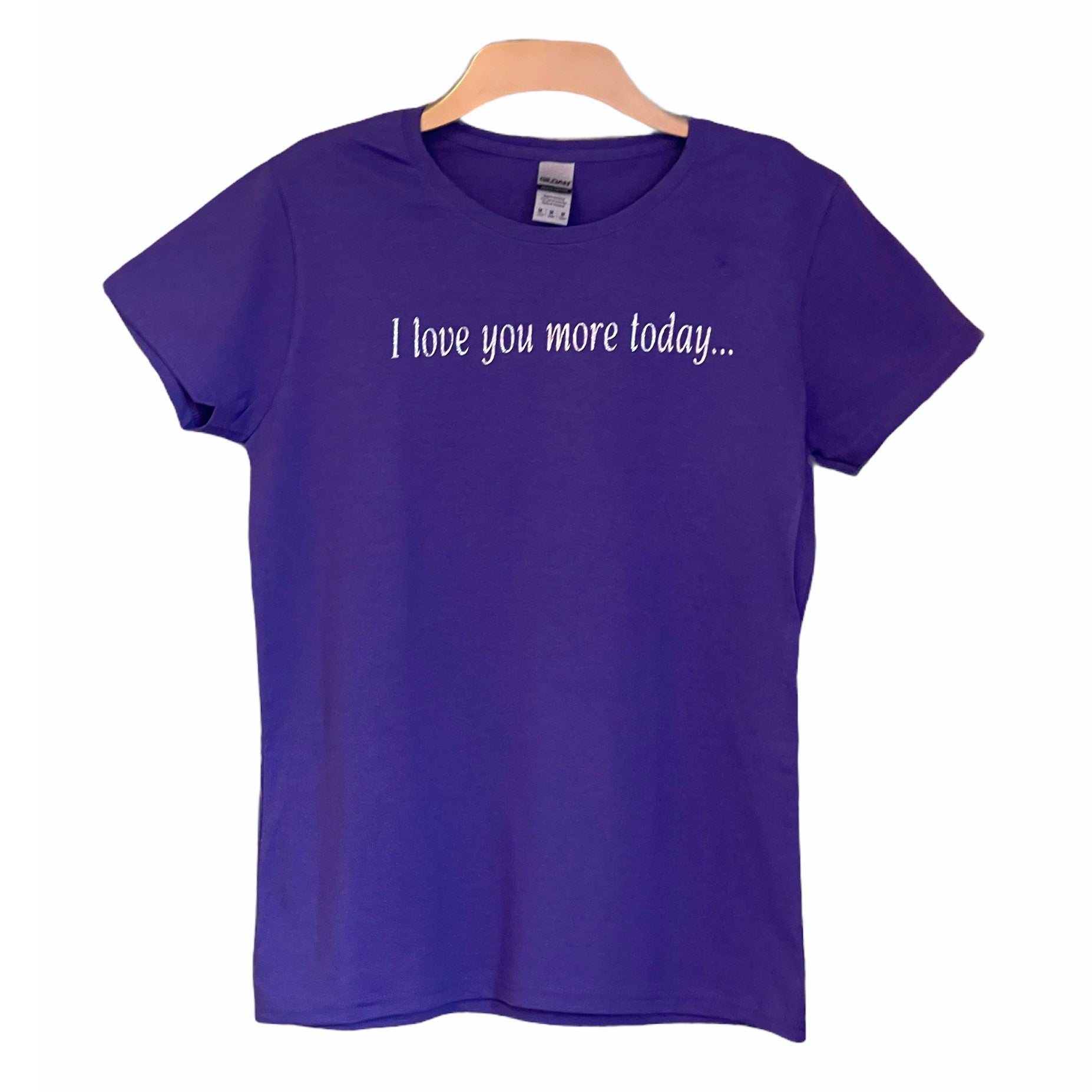 I LOVE YOU MORE TODAY silver glitter logo