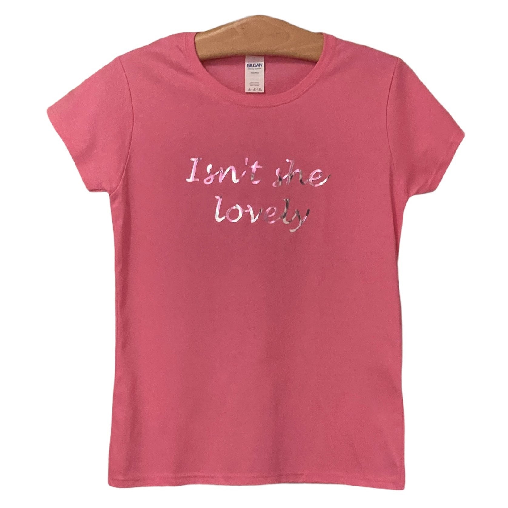 ISNT SHE LOVELY Silver Metallic Logo T-Shirt - Women