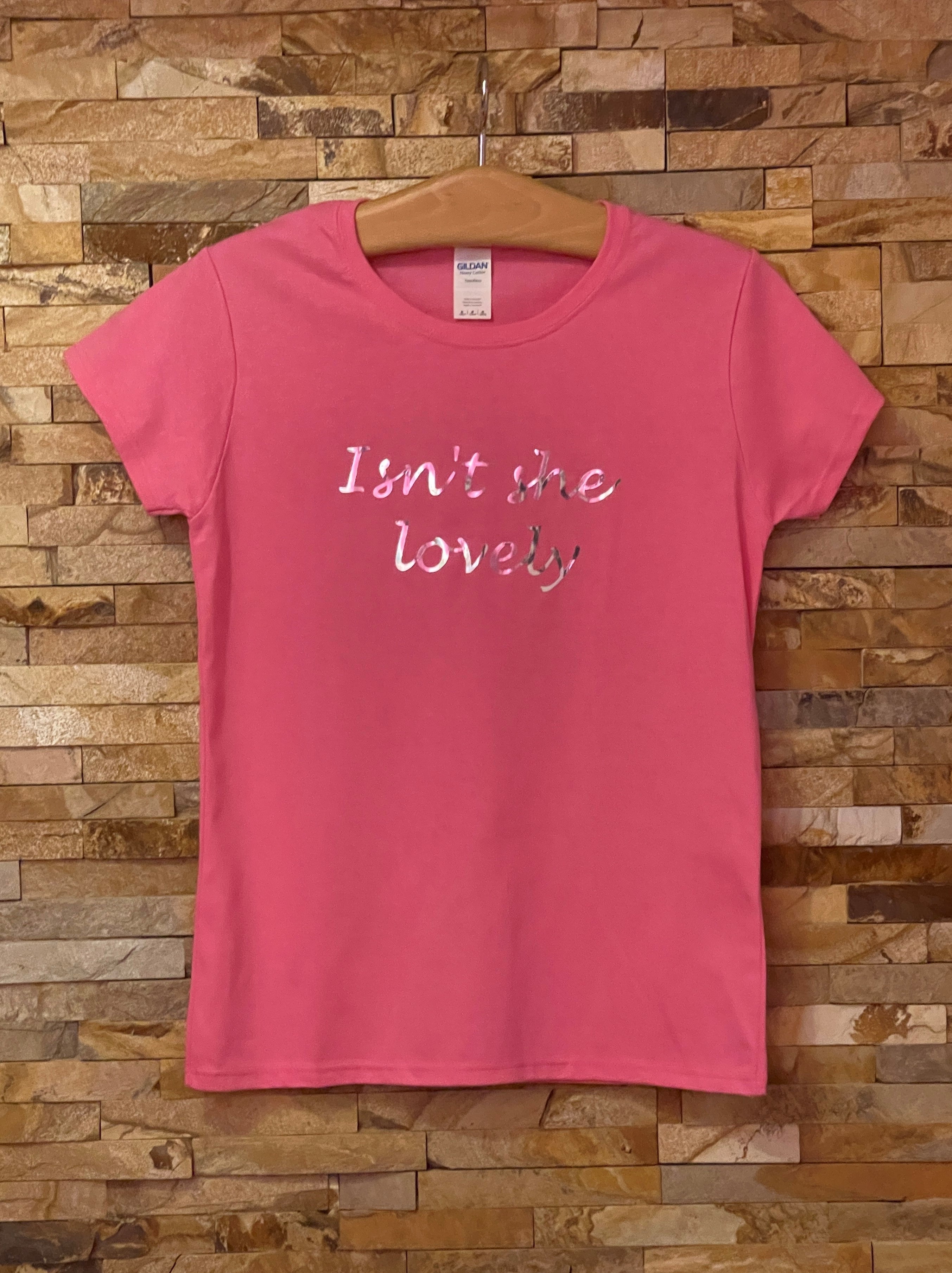 ISNT SHE LOVELY Silver Metallic Logo T-Shirt - Women