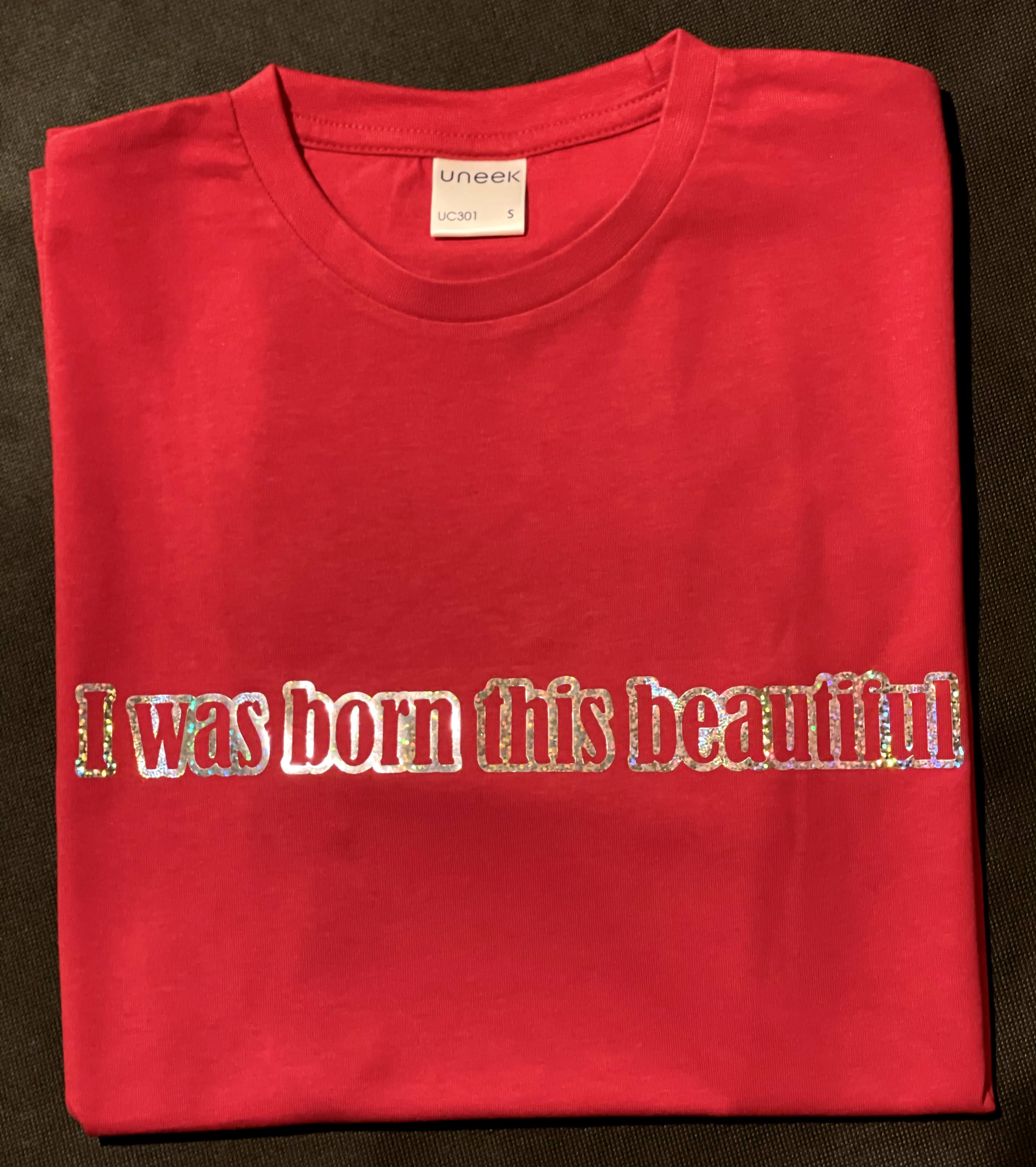 I WAS BORN THIS BEAUTIFUL Silver Logo T-Shirt - Women