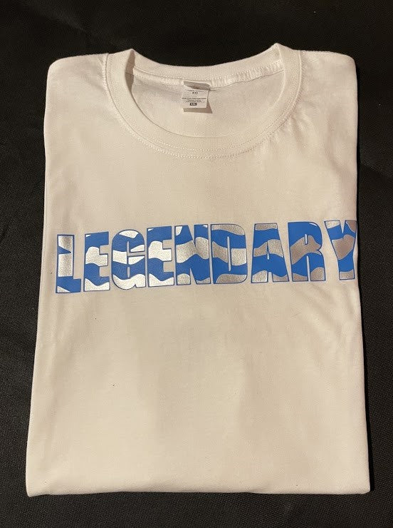 LEGENDARY Blue and Silver Metallic Logo T-Shirt - Boys