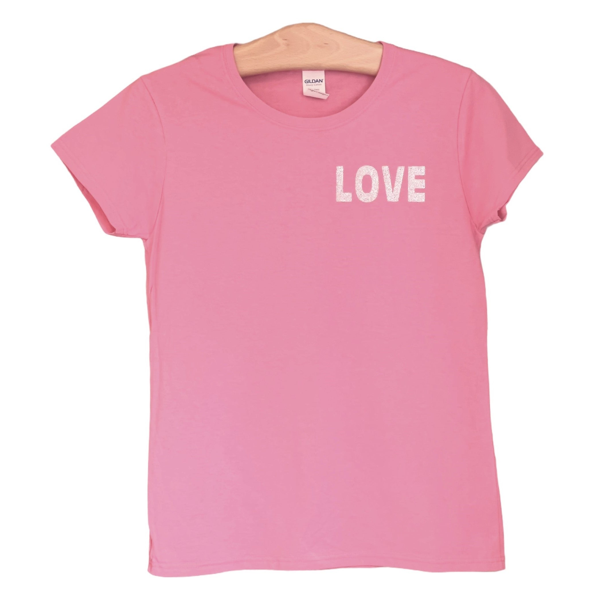 LOVE Silver Glitter Logo T-Shirt - Women