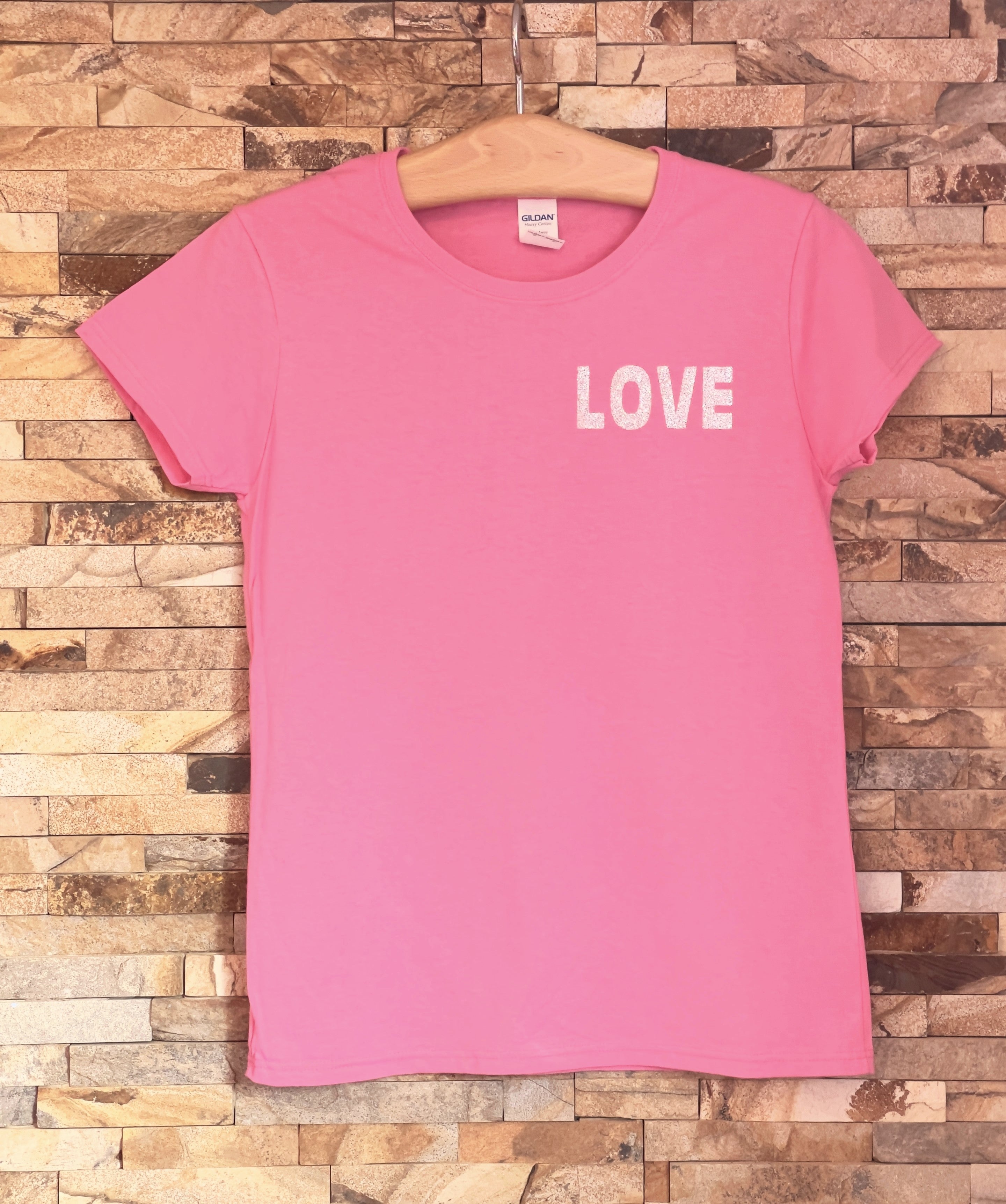 LOVE Silver Glitter Logo T-Shirt - Women