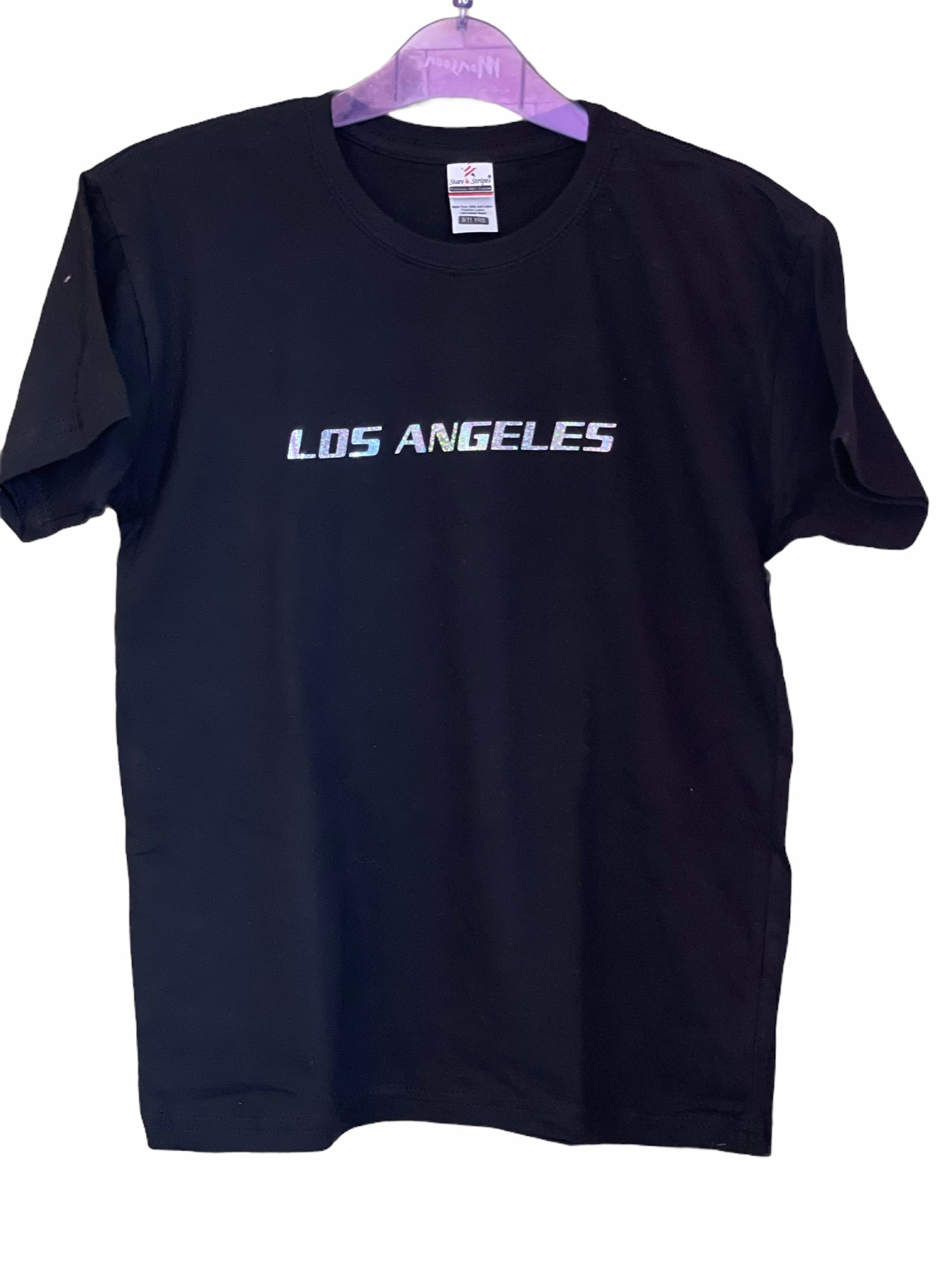 LOS ANGELES Metallic Silver Logo T-Shirt - Kids