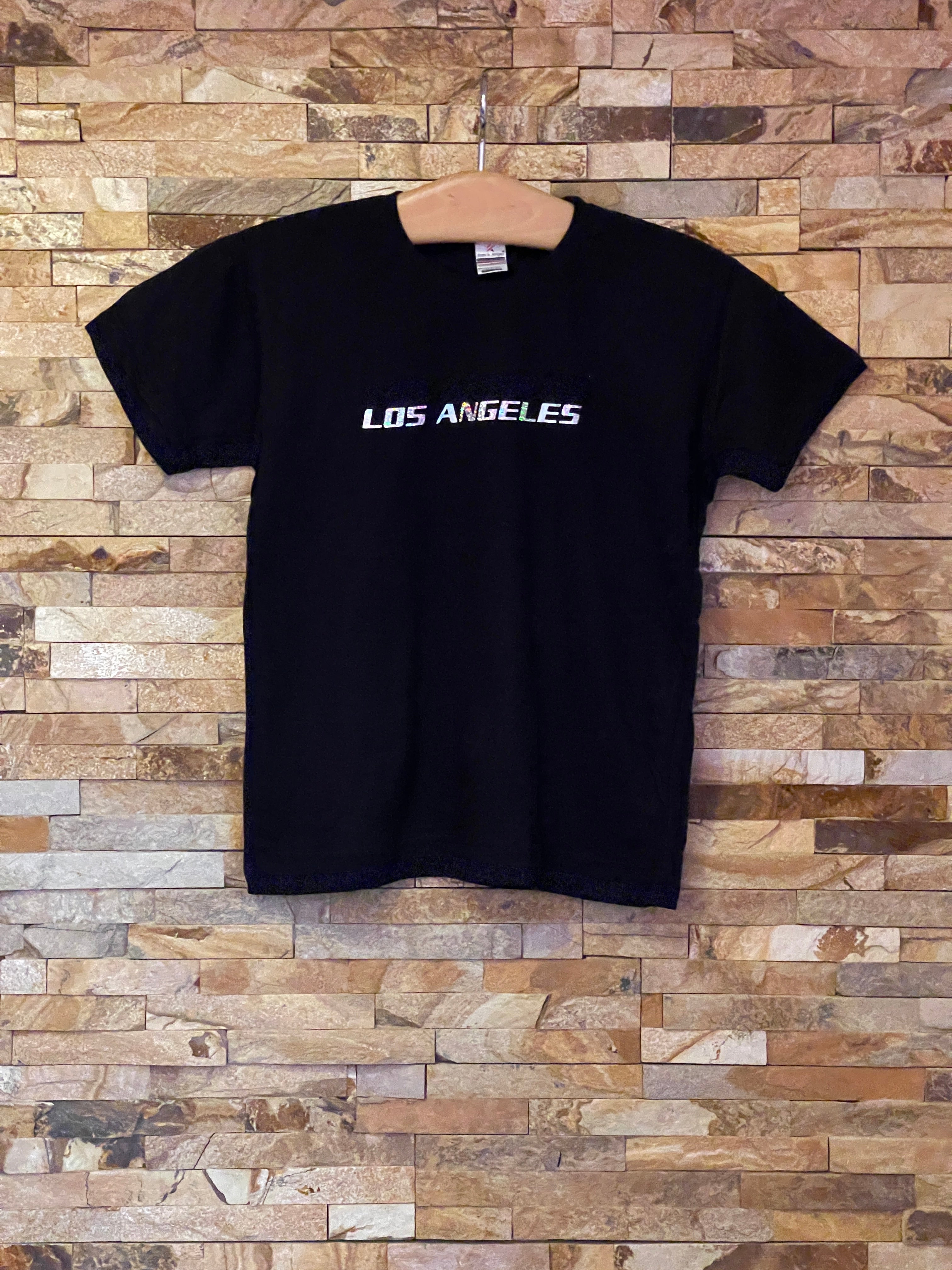 LOS ANGELES Metallic Silver Logo T-Shirt - Kids