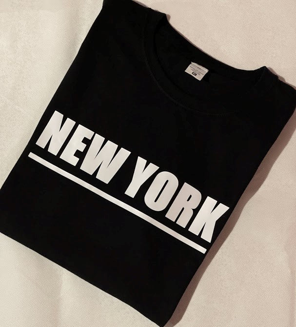 NEW YORK White Logo T-Shirt - Unisex