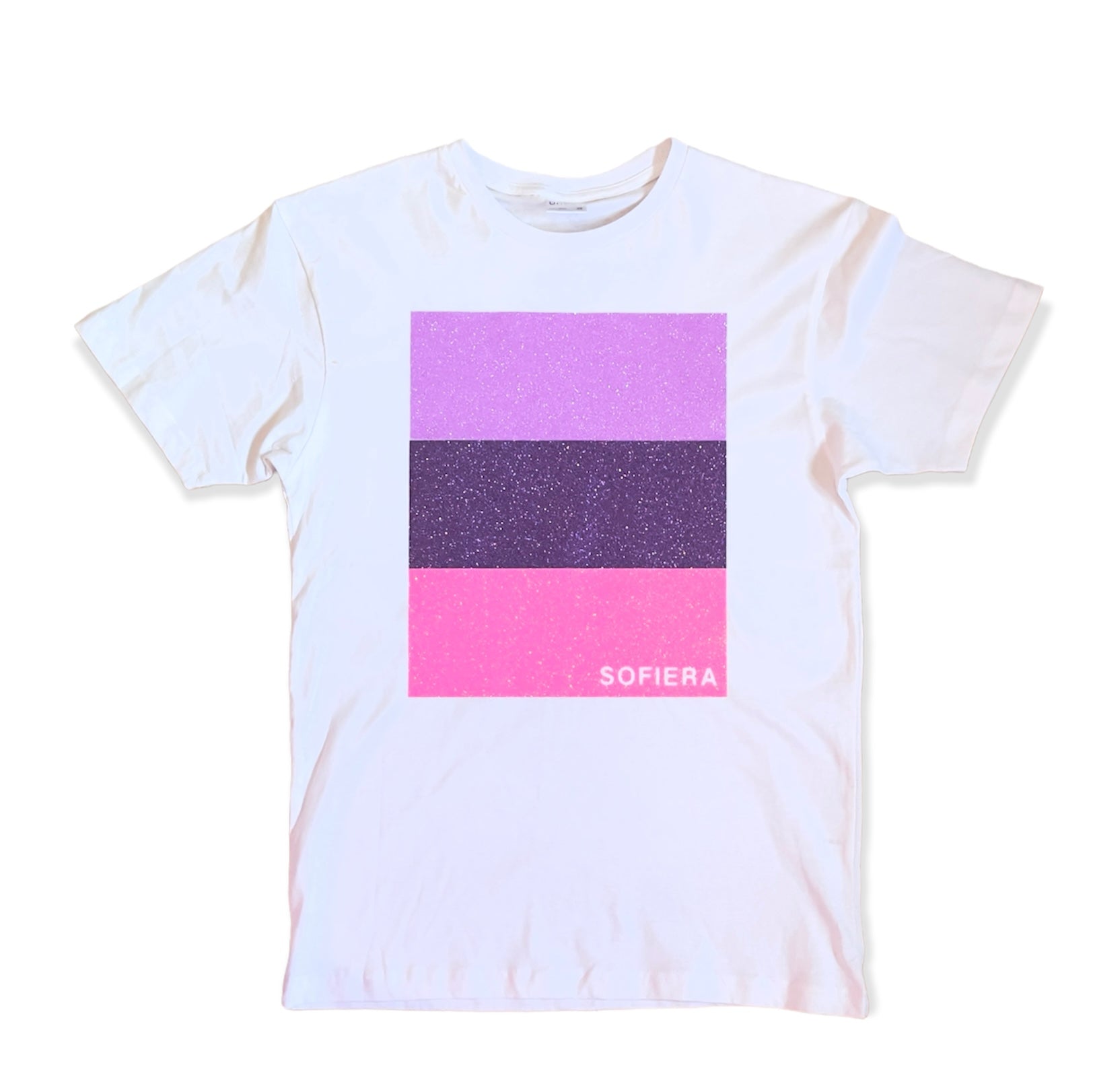 Glitter (Pink and Purple Shades) Block Design T-Shirt - Women