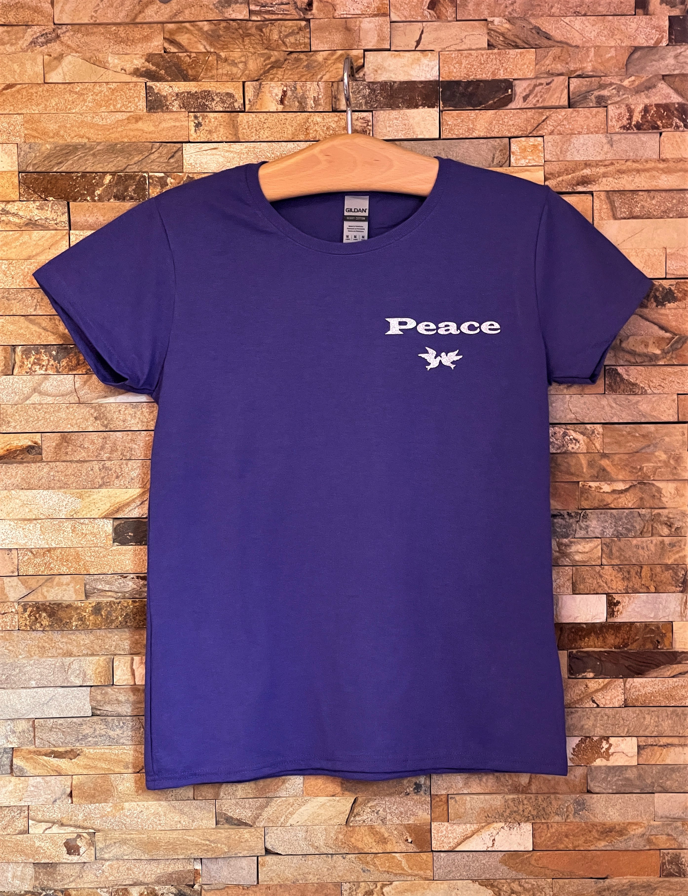 PEACE WITH DOVE IMAGE Silver Glitter Logo