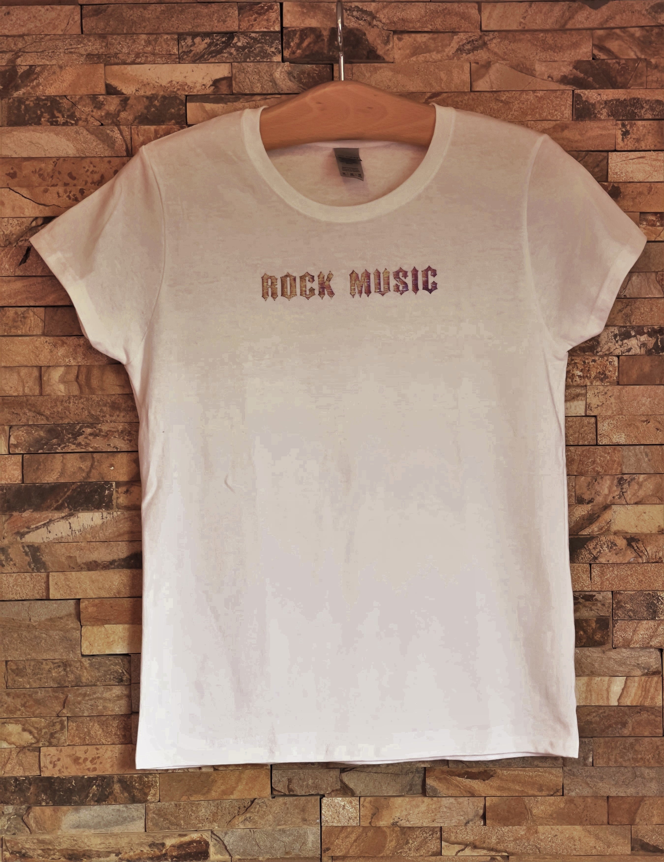 ROCK MUSIC metallic logo T-Shirt - Unisex