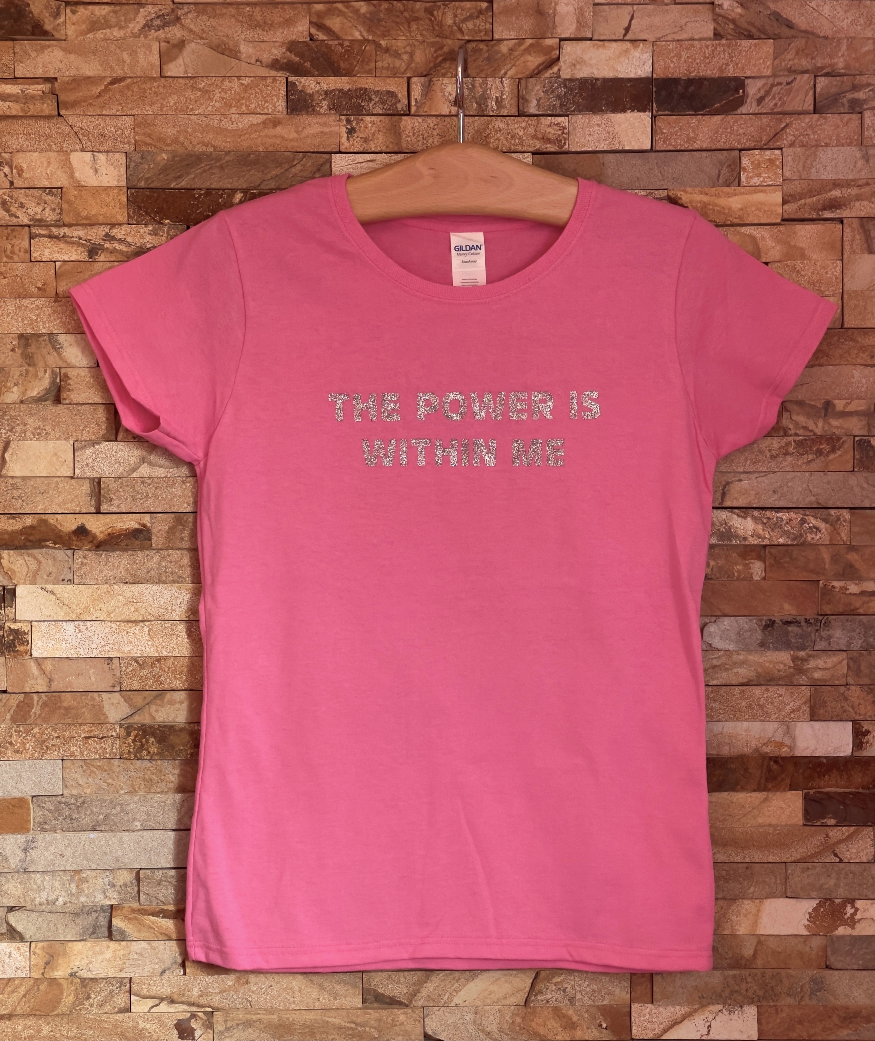 THE POWER IS WITHIN ME Glitter Logo T-Shirt - Women