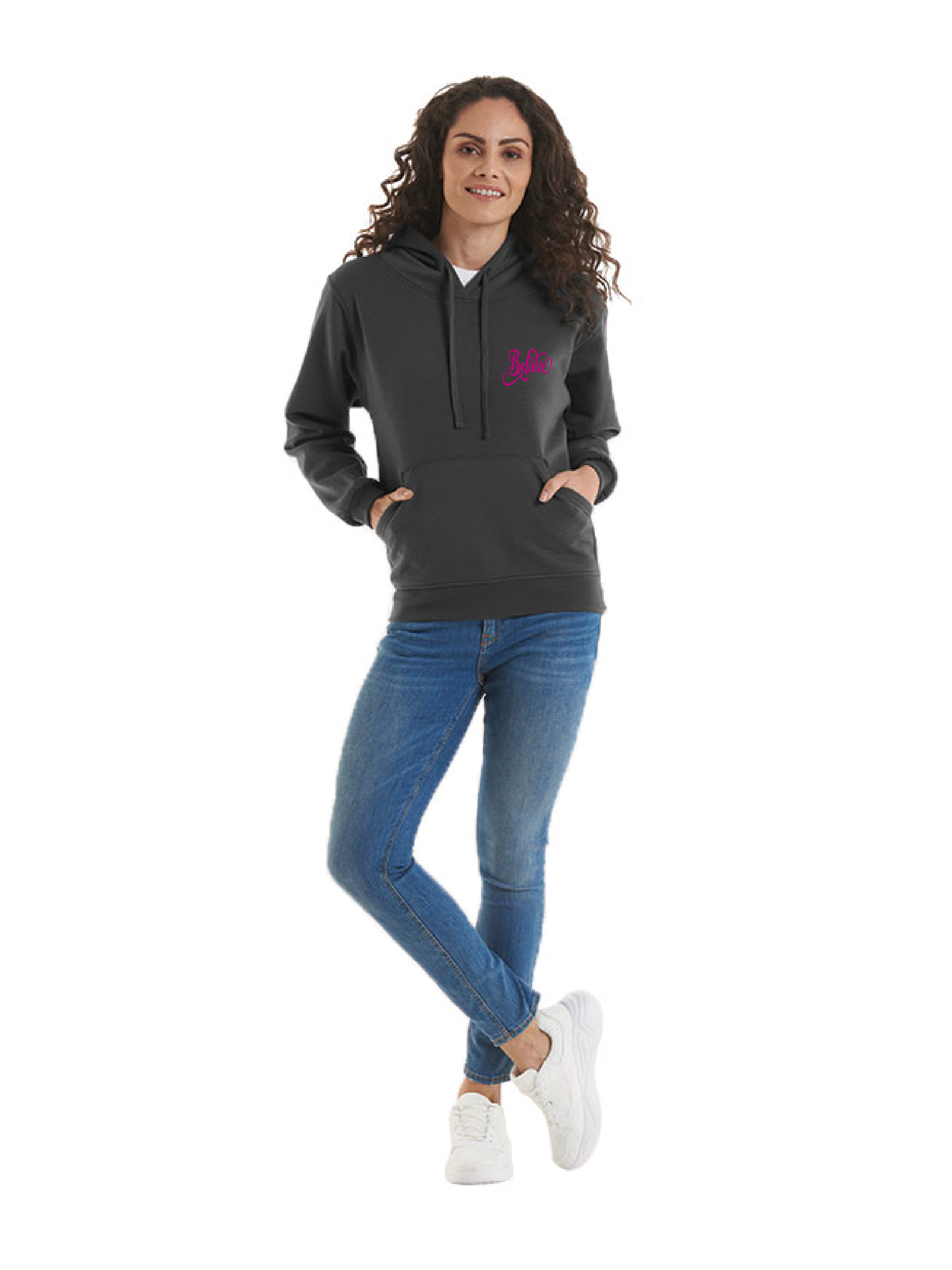 Pink Believe Logo - Deluxe Hooded Sweatshirt - Women