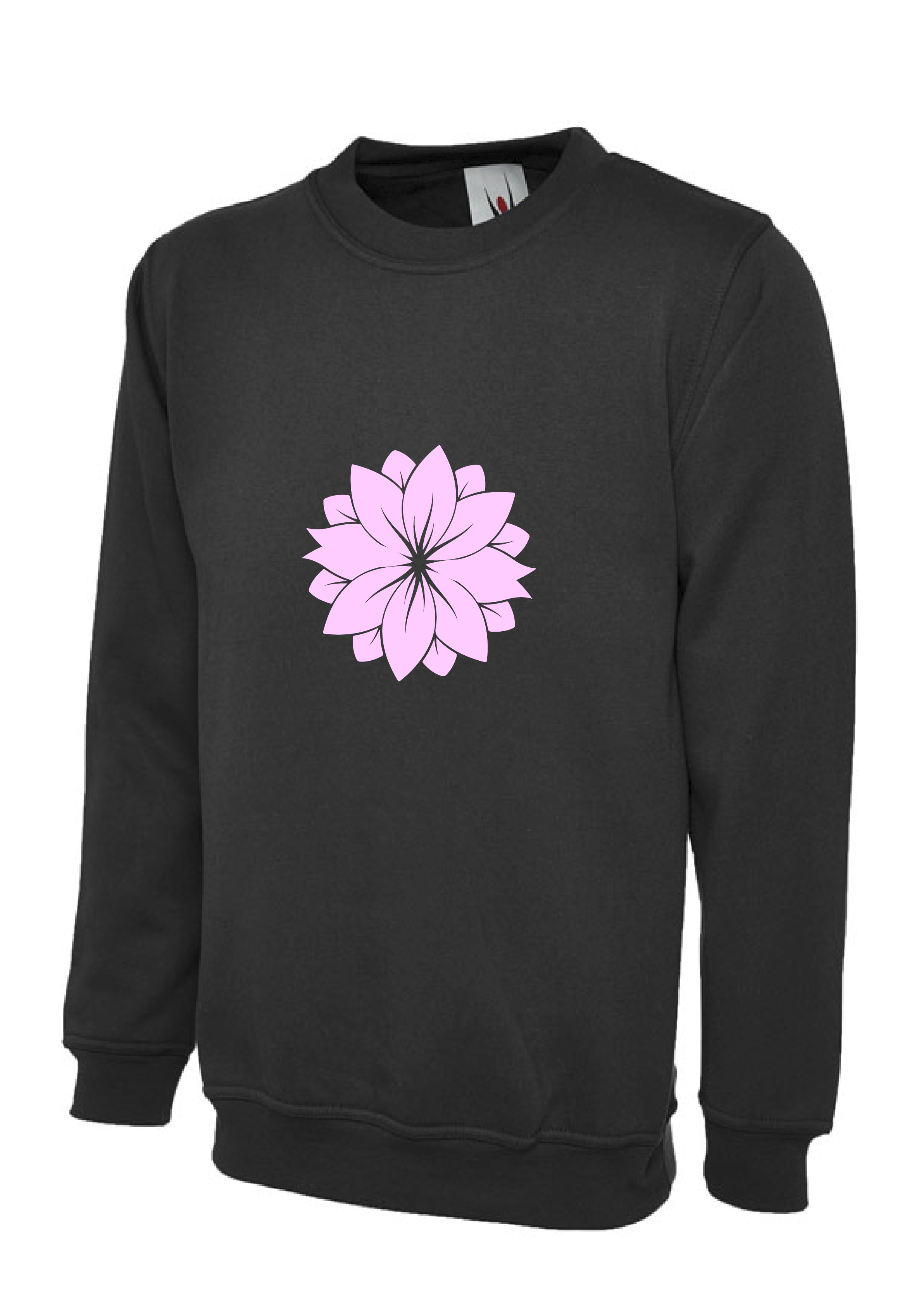 Lilac Flower Vinyl Logo - Deluxe Crew Neck Sweatshirt - Women