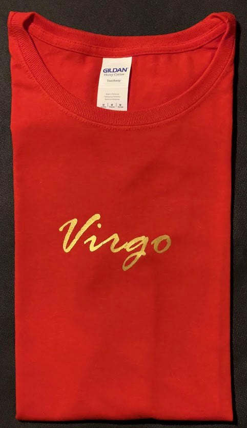 HOROSCOPE Virgo Gold Italic Classic Logo T-Shirt - Unisex