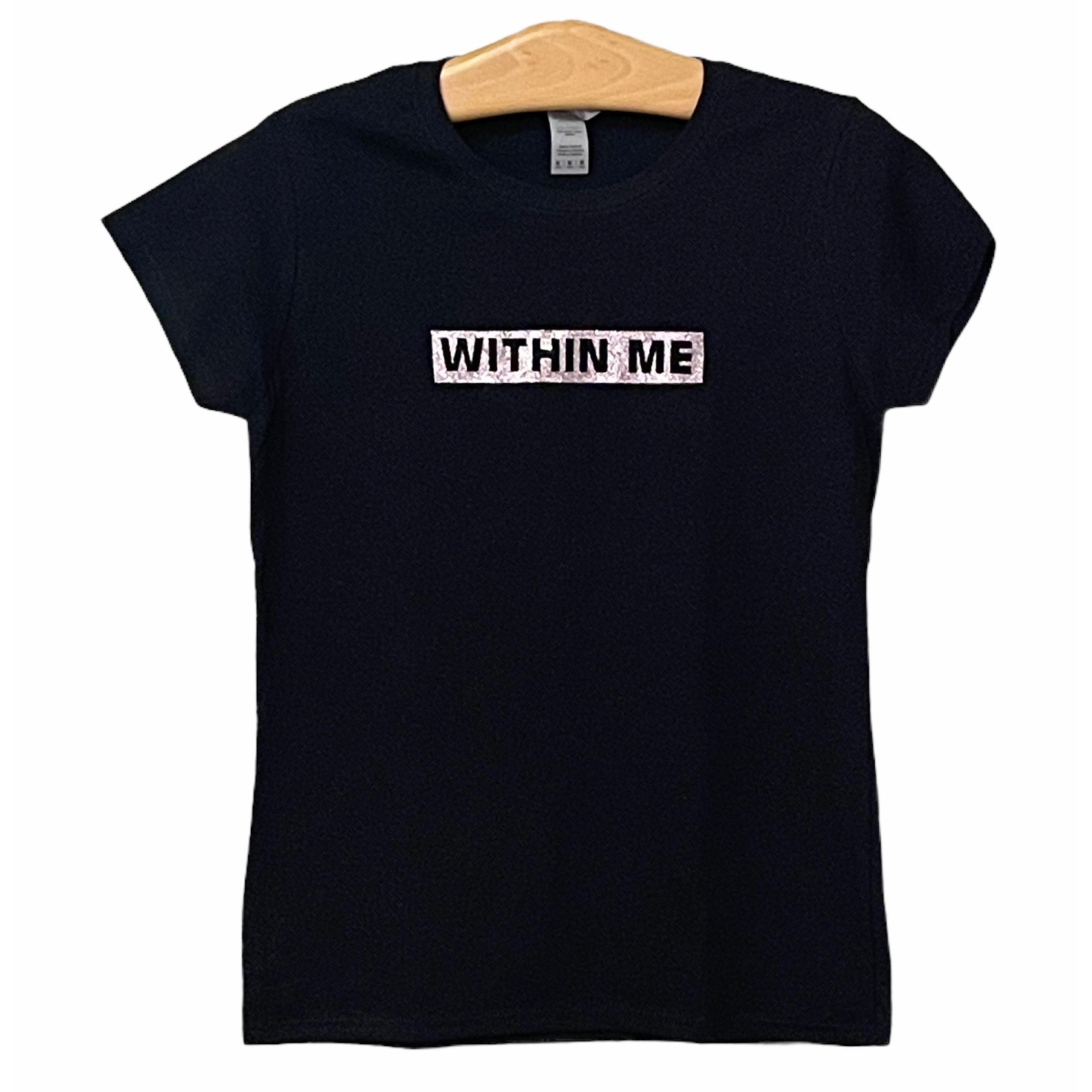 WITHIN ME Silver Glitter Logo T-Shirt - Women