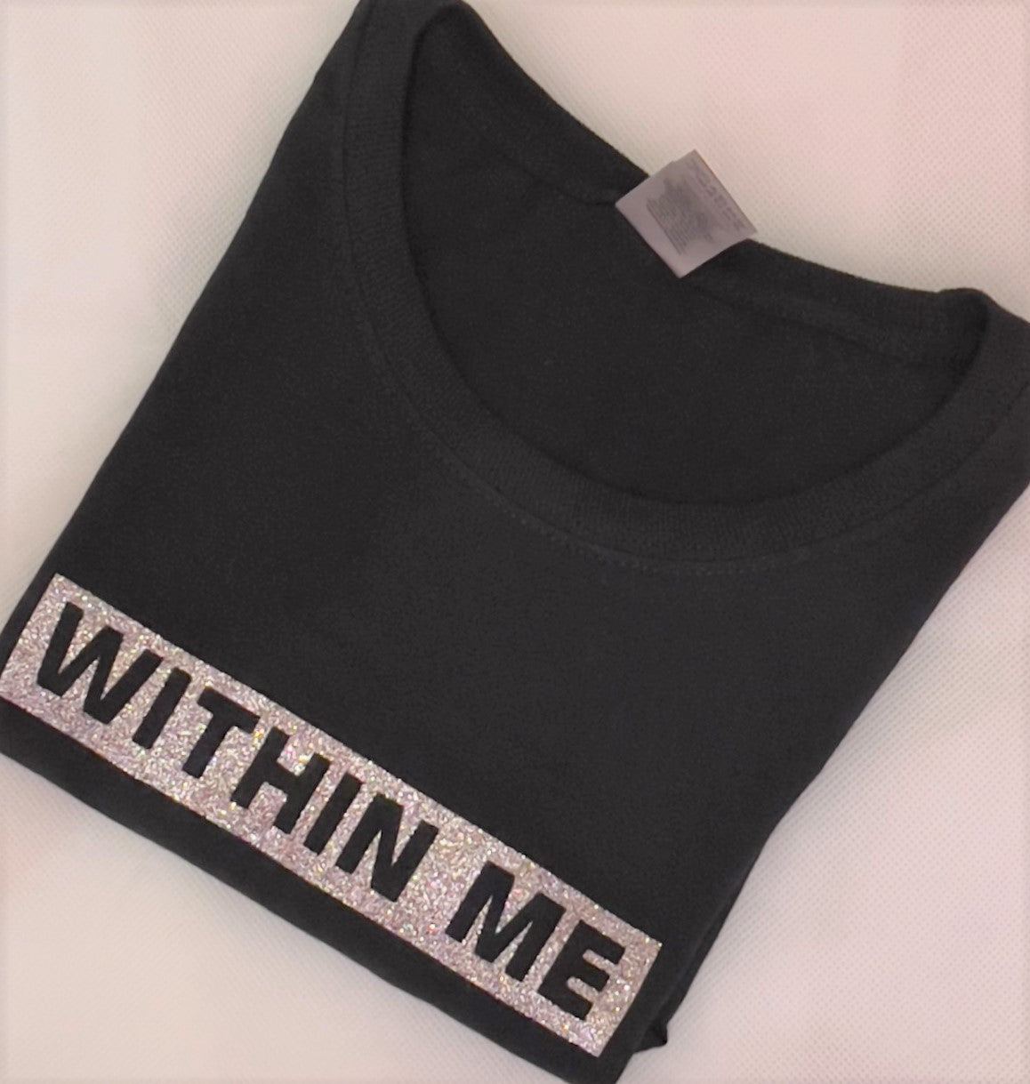 WITHIN ME Silver Glitter Logo T-Shirt - Women